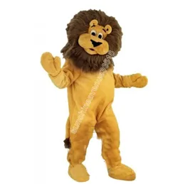 Super Cute Friendly Muscular Lion Mascot Costume Top Cartoon Anime theme character Carnival Unisex Adults Size Christmas Birthday Party Outdoor Outfit Suit