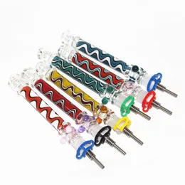 Néctar de vidro para fumar narguilés com unhas de metal de 10 mm/dicas de quartzo keck clip reclaperler colecionador kit