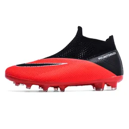 Dress Shoes Slip-On Men High-Top Soccer Shoes Anti-Slip Grass Training Football Boots Kids Ultralight Turf Sports Footwear Large Size Shoes 230311