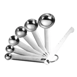 Cucchiai dosatori in acciaio inossidabile Utensili per la misurazione della cucina Set di cucchiai Graduato Home Baking Gadget da cucina RRA