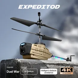 4K 카메라 RC 헬리콥터 제스처 감지와 ESC DRON 평면 쿼드 코프터 리모컨 장난감 장난감 선물 230311과 함께 지능적인 UAV KY202 미니 드론
