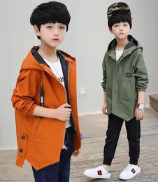 Tinca Abbigliamento per bambini ragazzo trench in cotone stile lungo giacca coreana casual moda autunnale 230311