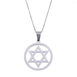 Colares pendentes colar de hexagrama da moda Magen David cor prata Islam