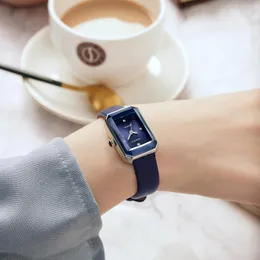 Zegarek zegarki dla kobiet kwarcowy kwadratowy prostokąt luksusowy moda niebieska ręka na rękę relojes para mujer ofertas con envio gratiswristwatche