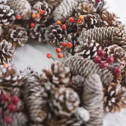 Декоративные цветы венки рождественские ягоды сосны гирлянда для украшения фермерского дома высушенная домашняя дверь стена венок рингдекоре