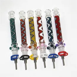Glass Straw Nail Mini Collectors Hookahs Rig Stick with Thick Pyrex Glass Clear Honeycomb Filter Tips Smoking Hand Pipes