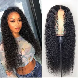 Кружевные парики Jerry Curly 13x4 Front Human Hair Wig Brazilian Remy Preceed 150% 180% Плотность для чернокожих женщин 14-32 дюйма в длину