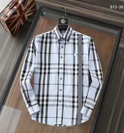 Men's Shirt Brand Designer Spring and Autumn New Men's Large Plaid Shirt Fashion Elegant European and American Business Office Network Red Leisure Men's T-Shirt M-3XL