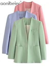 Ternos femininos Blazers Aonibeier Summer Mulher Diy Terno de tornozelo OL TRAF BLAZER JACETAS DE CAZELO ELEGANTE fêmea 2 Peças Conjunto de cinto chique Slim Chiques 230311