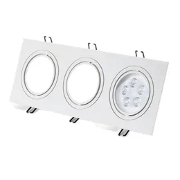 3-Head Brushed Silver MR16 Bracket GU10 Lighting Accessories Holder LED Spot Light Cup Face Ring Traditional Recessed Skylight Lamp Shell usalight