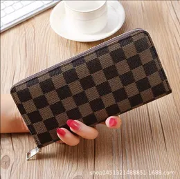 Frauen Mode Taschen Brieftasche Echtes Leder Brieftasche Einzigen Reißverschluss Geldbörsen Dame Damen Lange Klassische Geldbörse mit Box Karte 60017