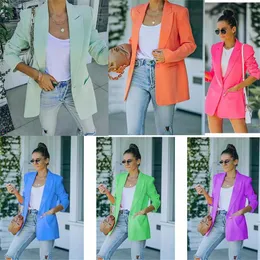 Ternos femininos Blazers Blazer feminino Slim Ladies Coates Jacket Formal TRABO DE TRABALHO DE CAETS ESCRITÓRIO DA LADA SOLIÇÃO MANAGEM LONGO CARDIGAN JAPELO