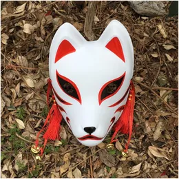 Party Masks Hand Painted Updated Anbu Mask Japanese Kitsune Fl Face Thick Pvc For Cosplay Costume 220715 Drop Delivery Home Garden F Dhucg