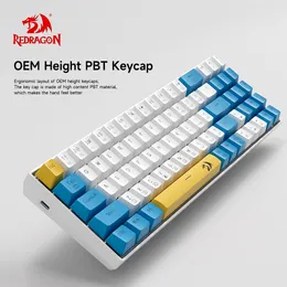 REDRAGON K688RGB-PRO trådlöst spelmekaniskt tangentbord RGB Backbelyst HOT SWAP 78 Tangent Proof Switches Bytbara ergonomiska för PC