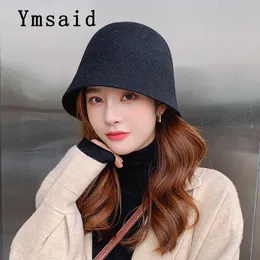 HBP BRIM HATS 2021 WINTER WIDE BUCKET FISHERMAN HAT FOR Women Girl All-Match Wool Panama 낚시 모자 가을 야외 부드러운 따뜻한 보닛 Femme Dive P230311