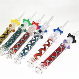 mini hookahs nectar with thick clear glass filter tips glass tube pyrex rig stick smoking hand pipes