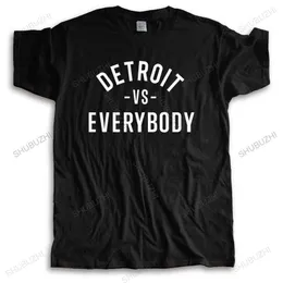 Erkek Tişörtleri Moda Marka Tişörtlü Erkekler Gevşek Yeni Gelen Erkekler T-Shirt Yaz Detroit vs Herkes Pamuk Tshirt Drop Nakliye AA230310