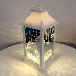 Night Lights Muslim Ramadan Festival Decorative Lamps Led Wind Lantern Eid Mubarak Home Decor 3D Light Children Gifts Bedroom