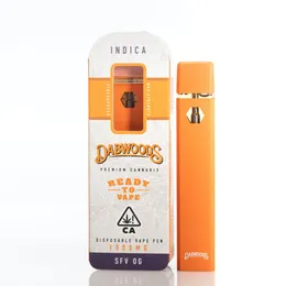 Top Dabwoods Disposable Vape Pen 1ml Empty Rechargeable Device Thick Oil 280mAh Battery Ecigs Kits Visual Tank Pods With Crystal Packaging
