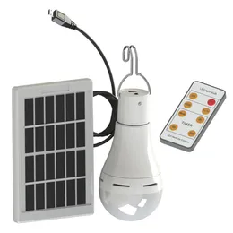 LEDソーラーガーデンライト電球7W 9W屋外防水リモートコントロールタイミングハンギングライトハイキングキャンプ釣りの緊急照明
