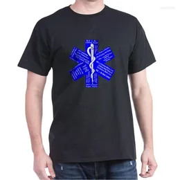 Men's T Shirts Funny EMS Acronyms Star Of Life Emblem Paramedic Shirt. Short Sleeve Cotton Casual T-shirts Loose Top S-3XL