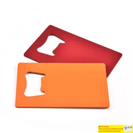 지갑 크기 스테인레스 스틸 신용 카드 맥주 병 사무 카드 병 오프너 플랫 플레이트 주방 기기