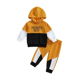 衣類セット幼児のボーイワークの服装文字印刷されたトップス長袖パーカー柔軟なジョガーパンツ秋の冬のドロップデリバリーキッズma dhqzq