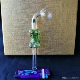 Hosahs Vacker färgpunkt Bend Pot Wholesale Glass Bongs Tillbehör, glas