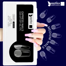 False Nails Beautilux Express Nails Mergulhe as dicas de gel sem rastreamento suaves Pressione em unhas de unhas diy unhas falsas capa completa cápsulas americanas 552pcs 230310