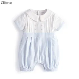 Romances nascidos Bodysuits de menino de menino verão espanhol roupas de bebê meninos de 1º aniversário do macacão do macacão infantil