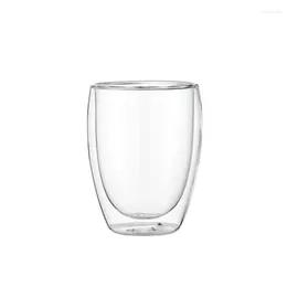 Şarap bardakları çift katmanlı yüksek borosilikat cam yalıtımlı su bardağı şeffaf süt meyve suyu çayı