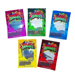 Dank Errlli Runtz Gummy Mylar Bag Packible Pacote ogivas de cannaburst Candy Gummies Bolsa de armazenamento de alimentos Zipper MOQ 500pcs para Custom