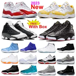 Low 11s Yellow Python Playoffs 13s Basketball Shoes Alternate Gamma Black Flint Cement Grey Napolitan 11 UNC Cherry Lucky Green Concord Bred With Box Heren Dames 2023