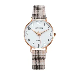 HBP women watches Leather strap analog wristwatches round minimalist quartz pink wristwatch gift