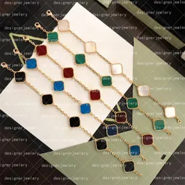 Cadenas Fojas de joyería de diseñador de placas de cuatro hojas de trébol de hojas de 18 km brazalete de brazalete de oro para mujeres collares de moda de regalo de regalo de acción de gracias de la madre
