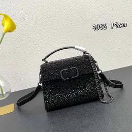 Mini bolsa de luxo designer de luxo Bag Bag feminino imitação de corpo inteiro cristal 5a bolsa crossbody saco clássico fivela magnética aberta e próxima carteira de corrente