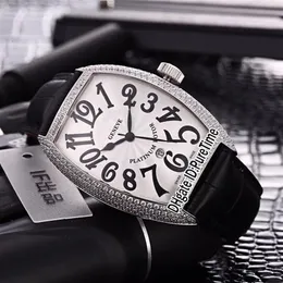 Neue Casablanca 8880 C DT Stahl Silber Diamant Lünette Silber Zifferblatt Japan Miyota 8215 Automatik Herrenuhr Schwarzes Lederarmband Watches331L