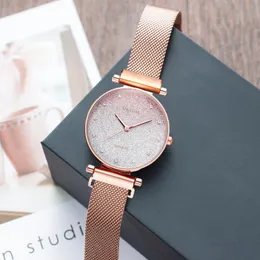 Armbandsur Star Watch Women's Casual Quartz Leather Strap Analog Wrist Wall Clock Modern Design Sticker Bayan Kol Saati