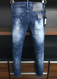 DSQ PHANTOM TURTLE Jeans masculinos clássicos da moda masculina jeans hip hop rock moto design casual jeans rasgados angustiados skinny 276l
