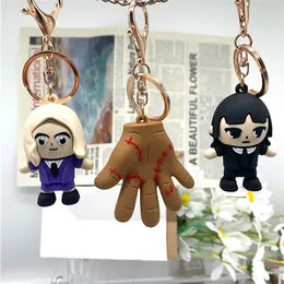 Wednesday Addams Charm PVC Keychain Palm animation Pendant Small Things Cell Phone Straps Break Hand 4 Styles