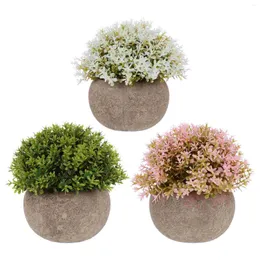Decorative Flowers Artificial Fake Mini Bonsai Succulent Wedding Potted Decoration Table Party Realistic Faux Indoor House Home Decor