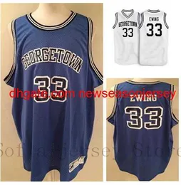 Vintage 33 Patrick Ewing Jerseys Georgetown College Basketball Jersey personalizzata qualsiasi nome numero maglia