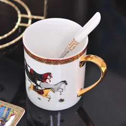 Ceramic Mug Bone China Mugs Coffee Cups Drinkware Cute Mugs Porcelain Cup Birthday Present Ceramic Coffeeware With Spoon