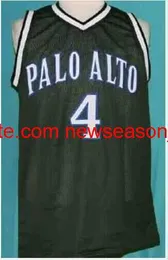 Maglia da basket vintage # 4 JEREMY LIN PALO ALTO GREEN personalizzata con qualsiasi numero di nome