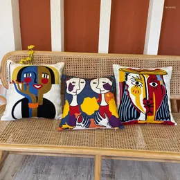 Kissen-Stil, Stickerei, abstrakter Kissenbezug, S, deckt Picasso, dekorative Kissen für Sofa, Auto, 45 x 45 cm ab