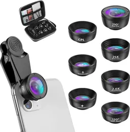 Phone Fish Eye Lenses Phone Camera Lens Kit for iPhone 14 13 12 11 Xs X Pro Samsung and Other Andriod Smartphone, Universal Clip on Wide Angle Macro Fisheye Camera Lenses