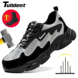 Safety Shoes Safety Work Shoes Men Anti-Smashing Indestructible Steel Toe Cap Puncture-Proof shoes Lightweight Male Sofe Women Cosy Sneakers 230311