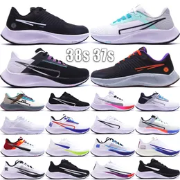 Top Pegasus 38 Shield Running Shoes 37S 간신히 볼트 흰색 멀티 컬러 블랙 플래시 진홍색 진홍색 댄디 언덕이 올 오렌지 남성 여성 야외 운동화 크기 36-45