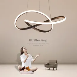 Pendant Lamps Nordic Modern Minimalist Art Design Long-line Living Room LED Chandelier Dining Home Decoration Aluminum Wire Hang LampPendant