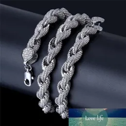 Iced Out Chains Mens Jewelry Yellow White Gold Plated Hip Hop CZ ed Rope Link Luxury Diamond Men Chain Necklaces Factory pric2623